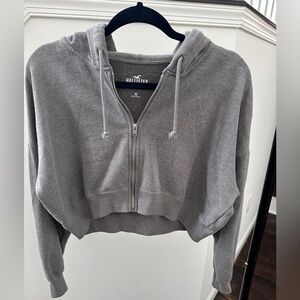 Hollister cropped zip up hoodie